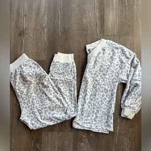 White and Grey boutique Pajama Set Size Medium